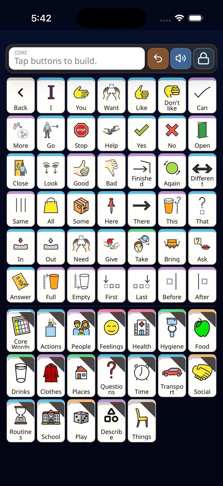 ETalken visual board on iPhone