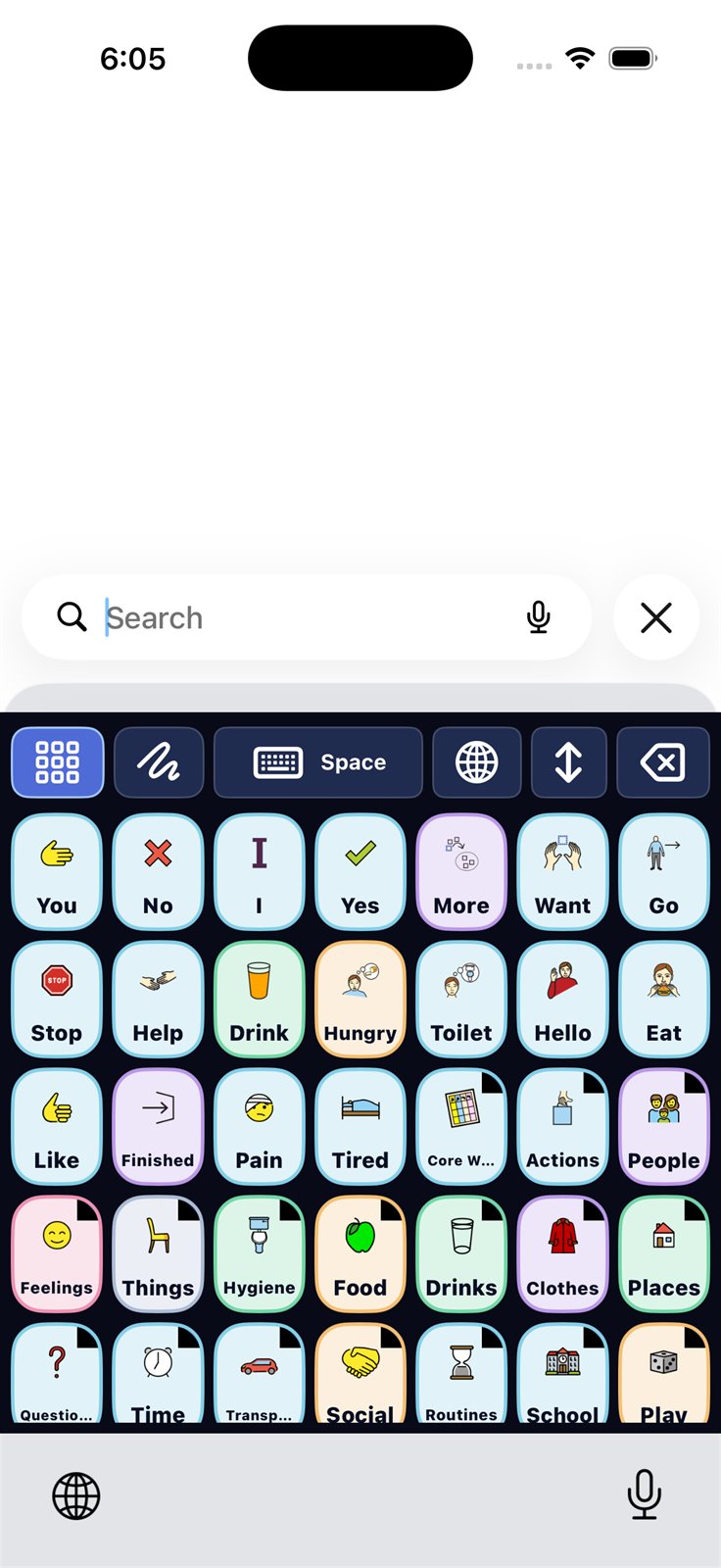 ETalken board keyboard on iPhone