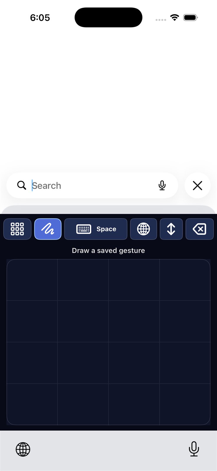 ETalken gesture keyboard on iPhone